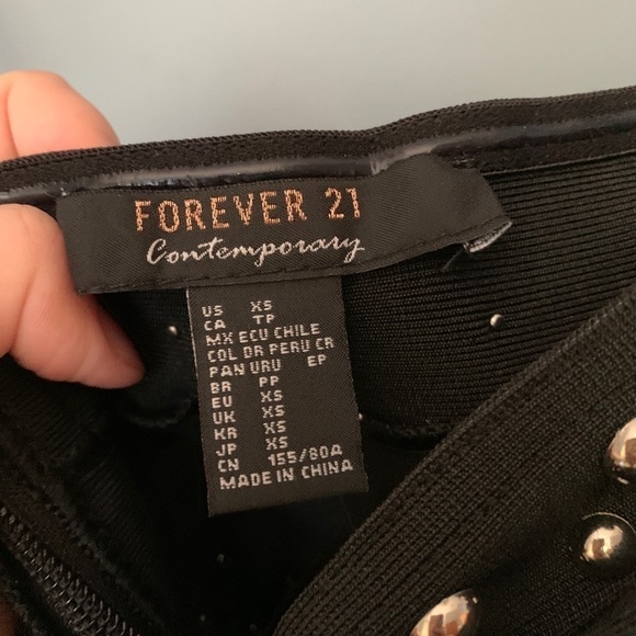 Forever 21 Black Studded Bodycon Tube Dress - Picture 4 of 7